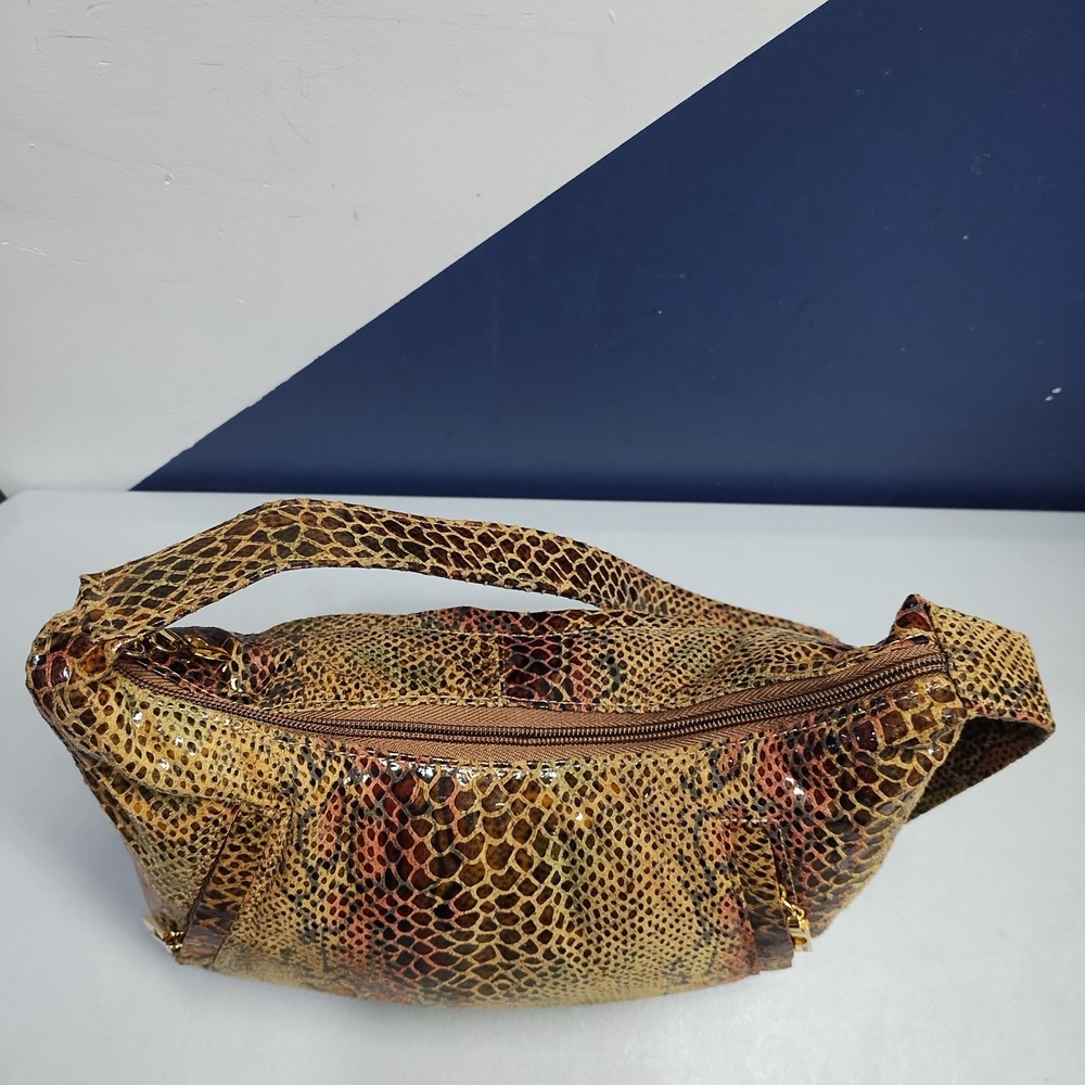 Bags By Pinky Hobo Bag Womens Multi Snakeskin Genuine Leather Shoulder Strap - Picture 9 of 12